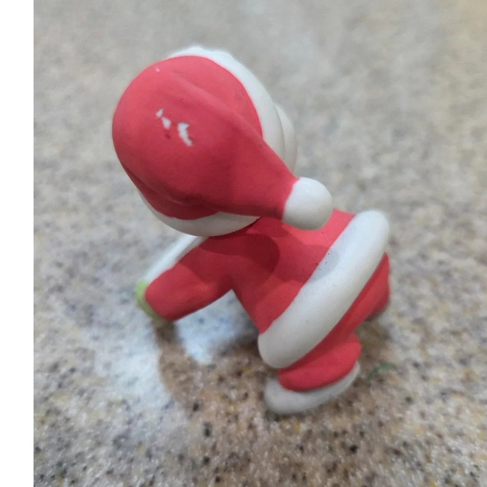 Vintage Ceramic Santa Claus Napkin Ring or Candle Ring Christmas Decor Taiwan